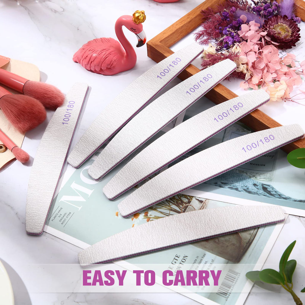 150-Piece 100/180 Grit Curved Double-Sided Nail Files