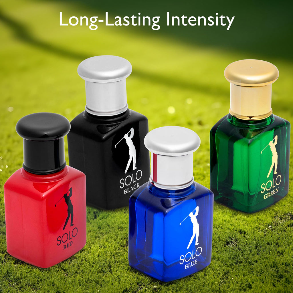 NovoGlow Solo 4-Piece Mini Fragrance Set for Men, Woody Citrus Spicy Scents
