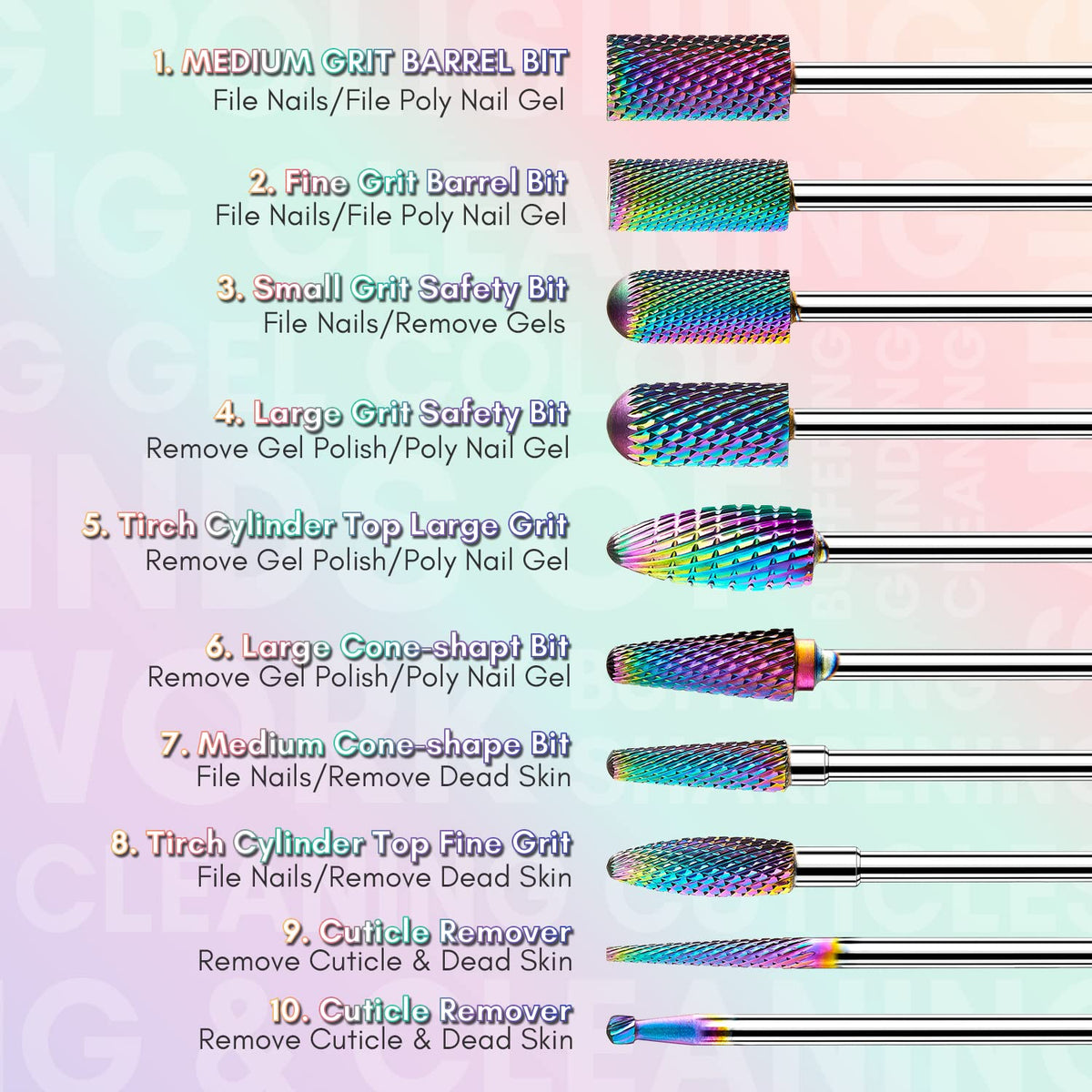 Makartt Nail Drill Bits for Nail Care and Manicure