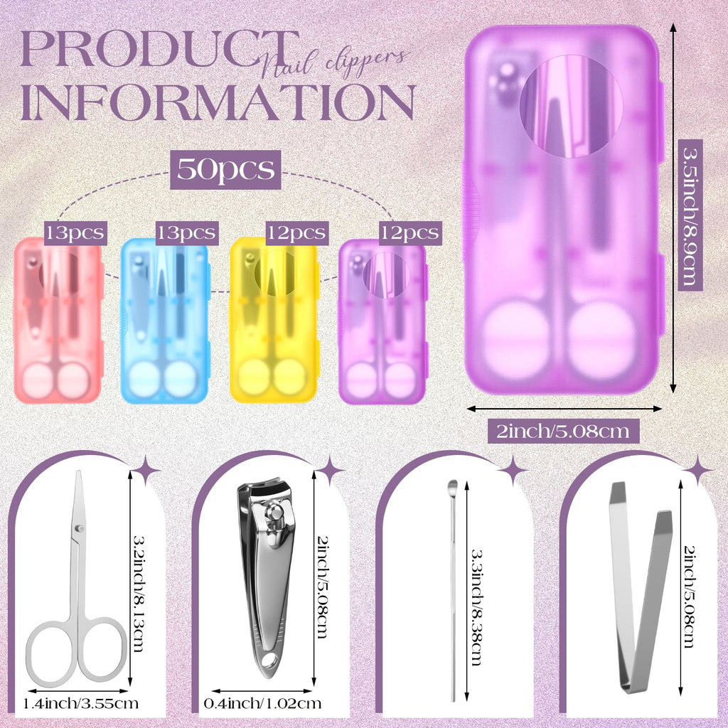 50-Piece 4-in-1 Nail Clipper Manicure Sets with Cases