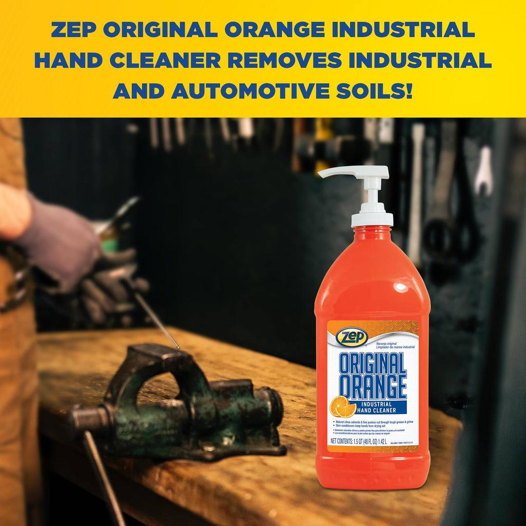 Zep Original Orange Heavy-Duty Hand Cleaner with Pumice, 48 Fl Oz, 6-Pack
