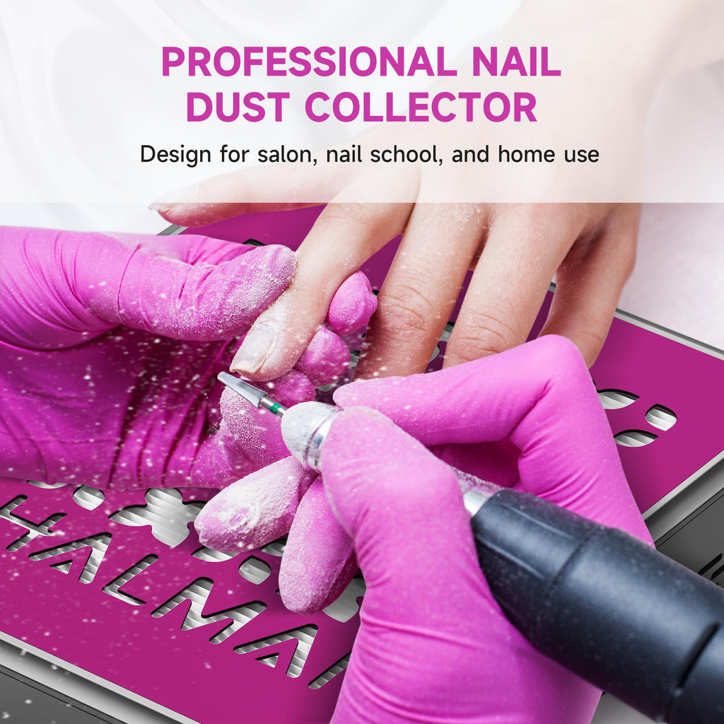 HALMAI Nail Dust Collector with 800Pa Suction and Reusable HEPA Filter