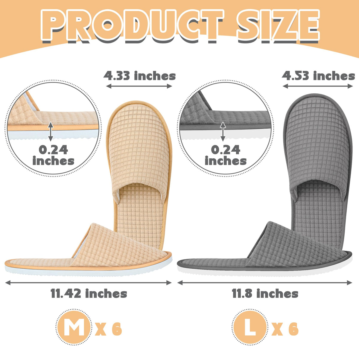 Vipay Disposable Guest Slippers, Washable Non-Slip Travel Slippers