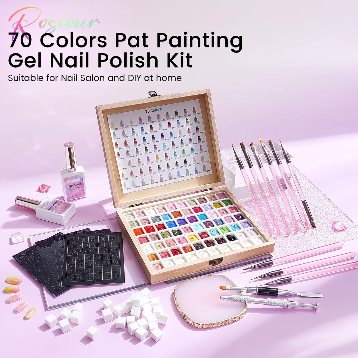 Patting Ombre Gel Polish Palette Kit with 70 Colors and Nail Art Tools