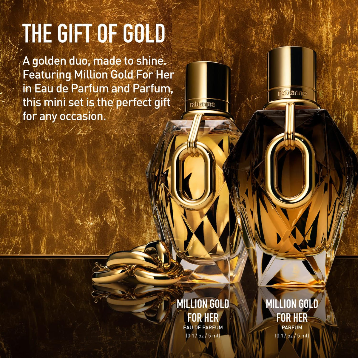 Rabanne Million Gold For Her Mini Gift Set, Floral Fragrance Duo