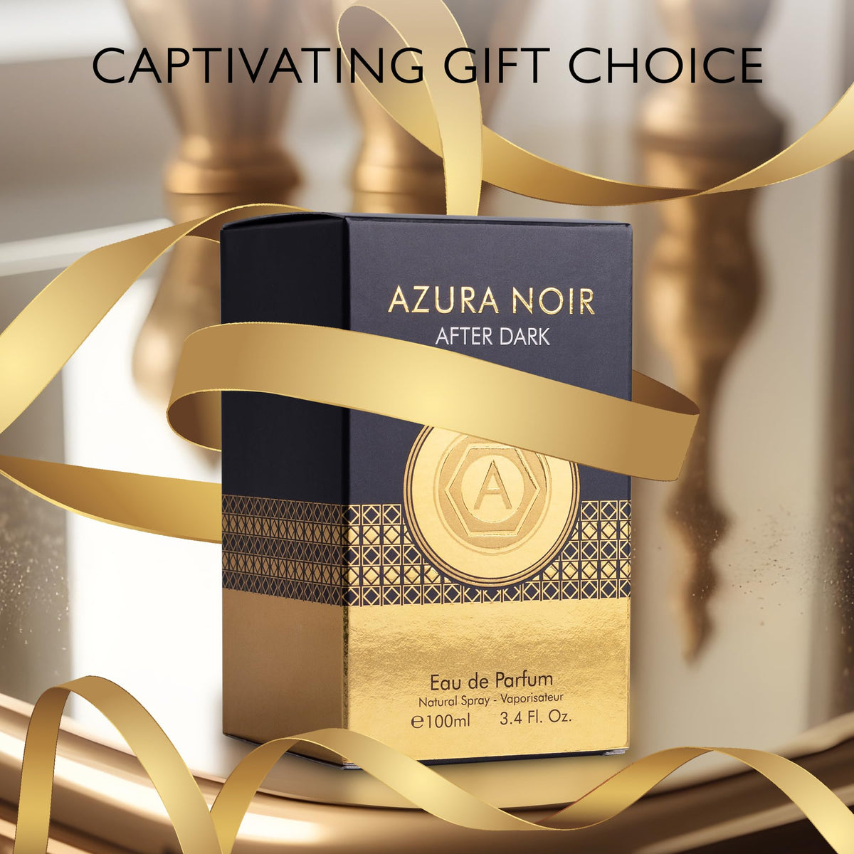 Azura Noir After Dark Eau De Parfum for Men, Woody Spicy Fragrance