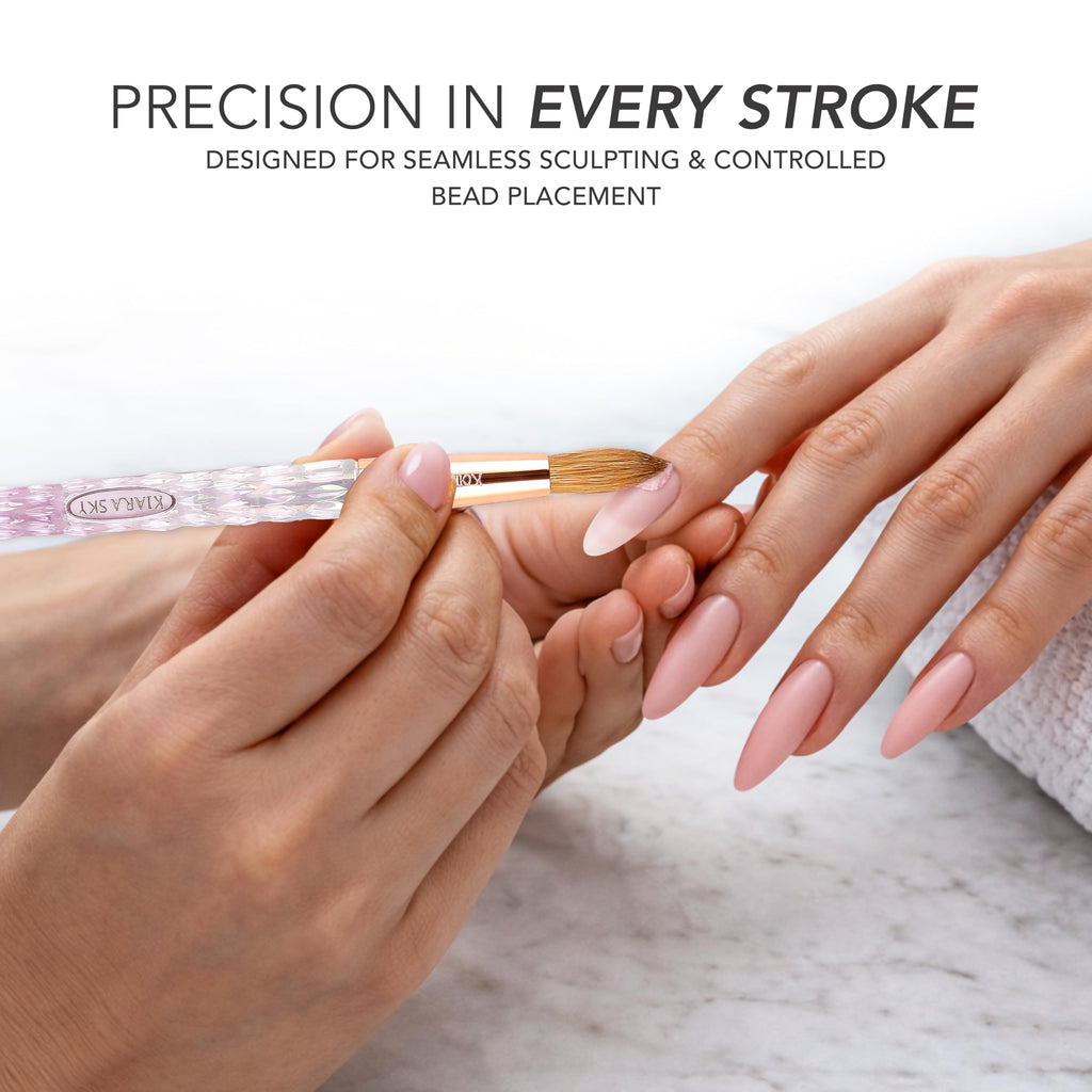 Kiara Sky Kolinsky Acrylic Nail Brush with Crystal Cut Handle
