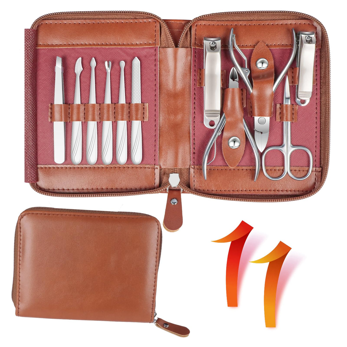 11-Piece 304 Stainless Steel Manicure and Personal Grooming Set
