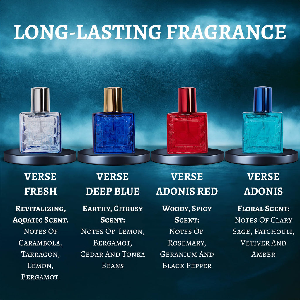 NovoGlow Verse Mini 4-Piece Men's Fragrance Gift Set, 25ml Eau de Parfum