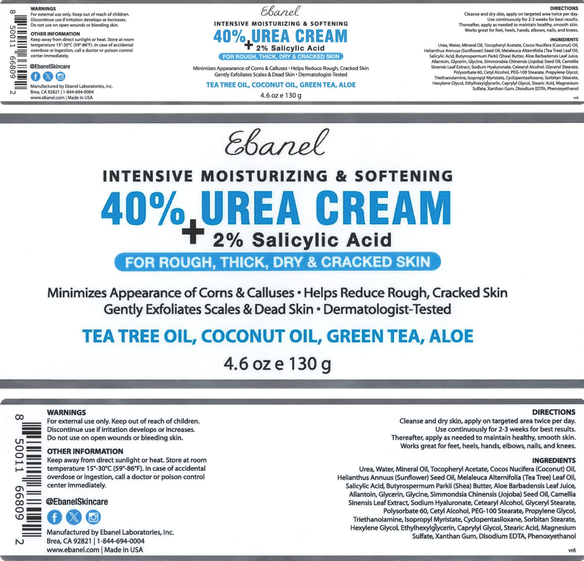 Ebanel 2-Step Callus Remover Gel & Urea 40% Foot Cream Set