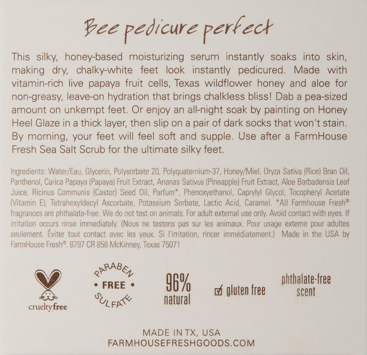 FarmHouse Fresh Honey Heel Glaze Moisturizer, 3 Fl Oz