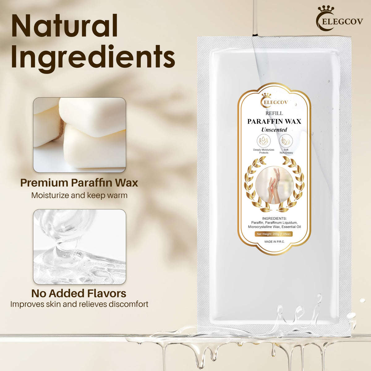 Unscented Paraffin Wax Refills, 10-Pack Blocks for Paraffin Baths