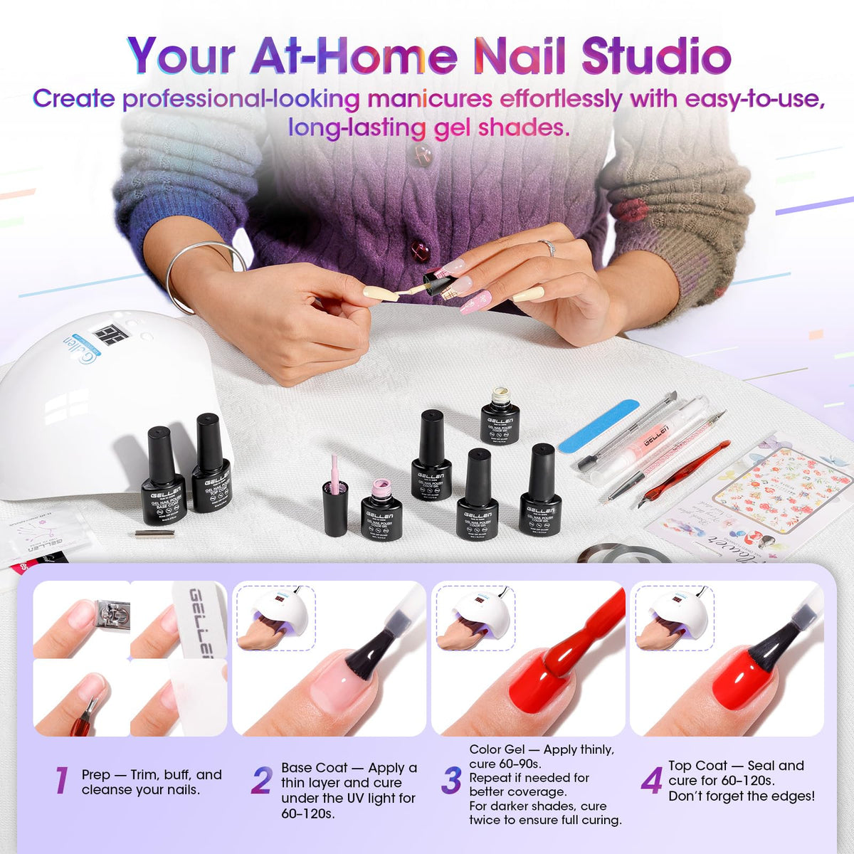 GELLEN Gel Nail Polish Set for DIY Manicures