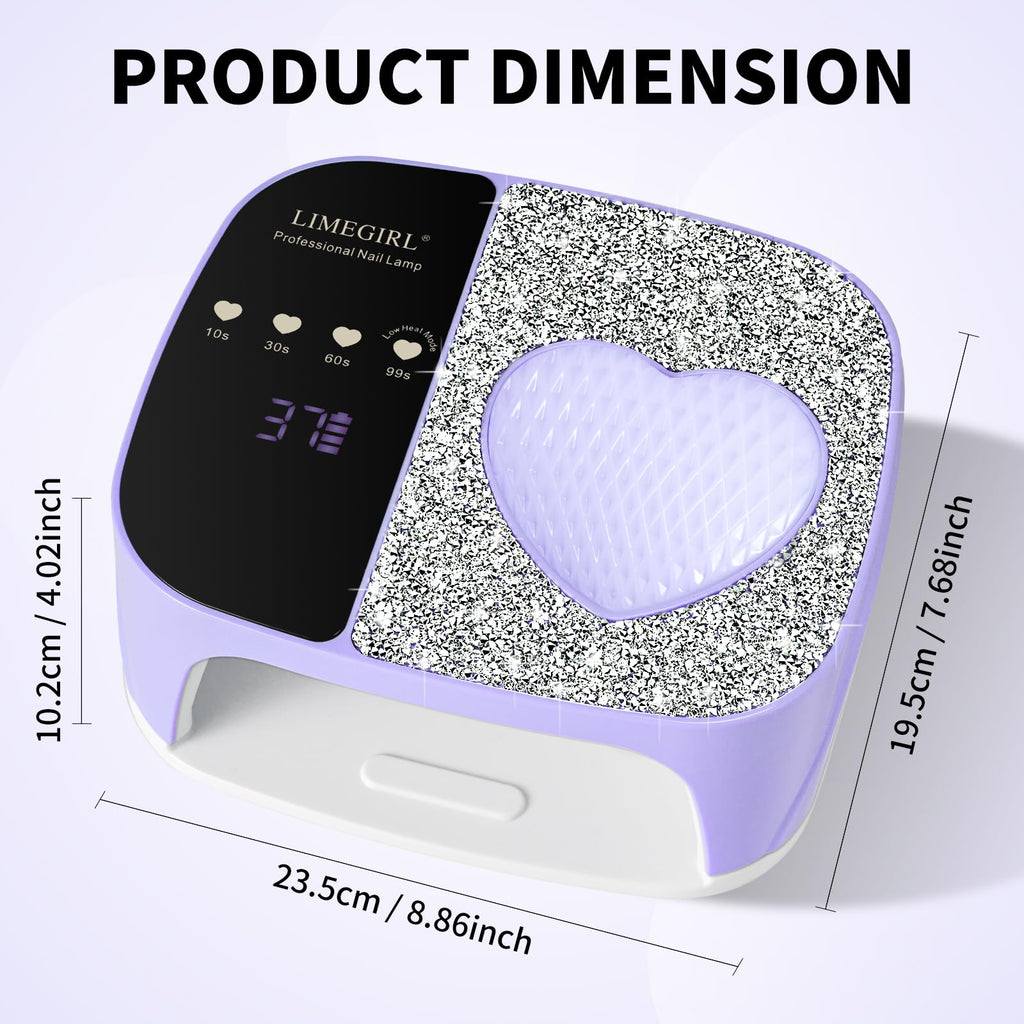 LIMEGIRL UV LED Nail Lamp Kit, Cordless Rechargeable Gel Polish Curing Light