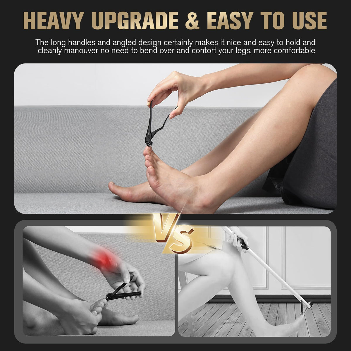 FERYES Long-Handle Ergonomic Nail Clippers for Seniors