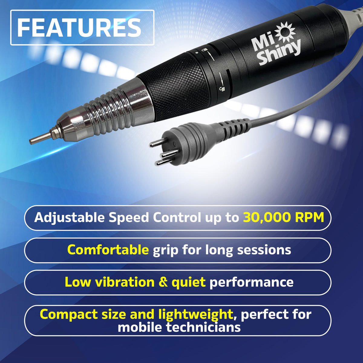 30,000 RPM Nail Drill Handpiece Compatible with KUPA KP55 KP60 KP5000 UP-200