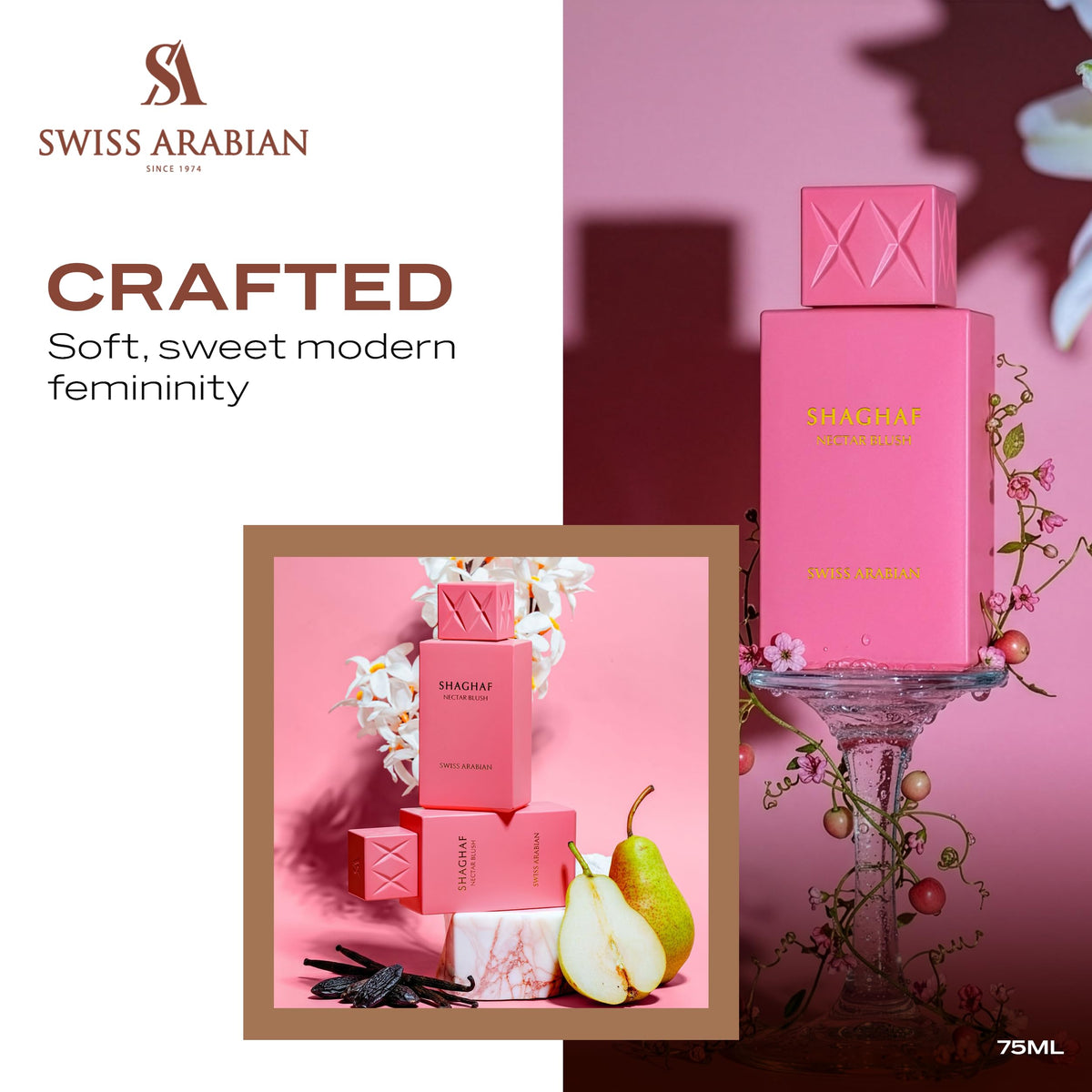 Swiss Arabian Shaghaf Oud Nectar Blush Eau de Parfum 75 ml