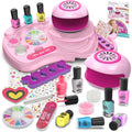 Amagoing Kids Nail Art Studio Kit with Peelable Polish and Nail Dryer