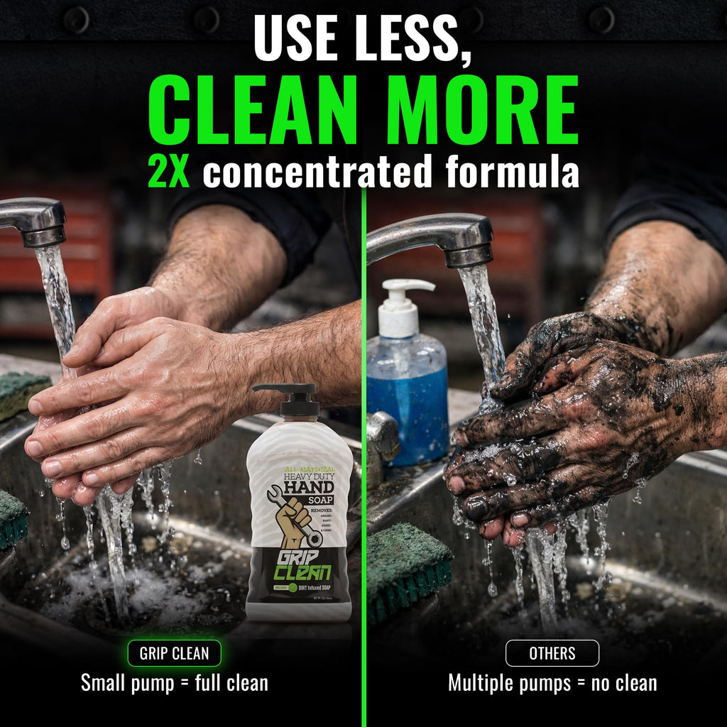 Grip Clean Heavy-Duty Mechanic Hand Cleaner with Nail Brush, Lime Scent