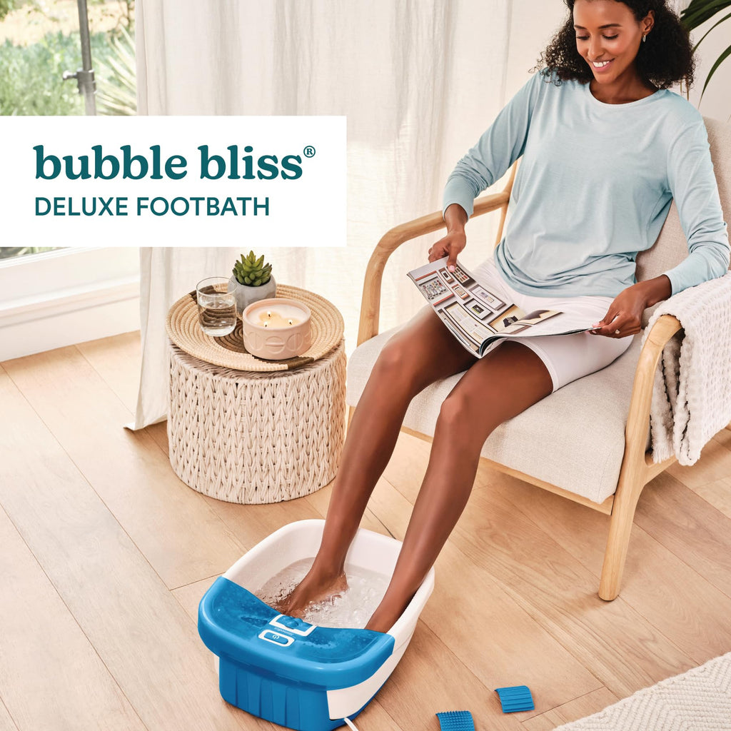 HoMedics Bubble Bliss Deluxe Foot Spa with Heat Maintenance and Bubble Massage