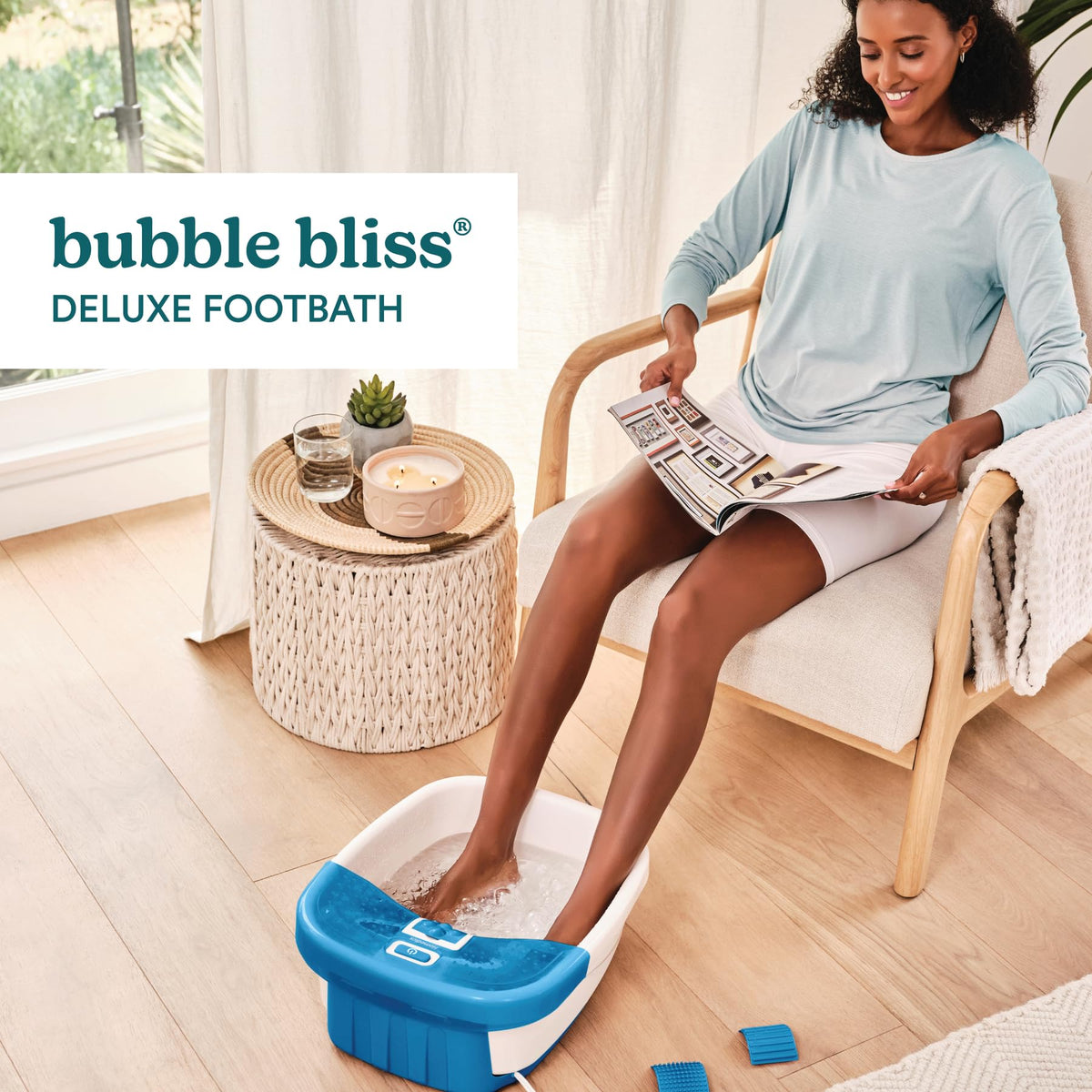HoMedics Bubble Bliss Deluxe Foot Spa with Heat Maintenance and Bubble Massage