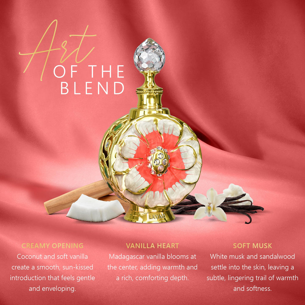 Swiss Arabian Layali Soleil Arabian Perfume Oil with Vanilla, Coconut & White Musk