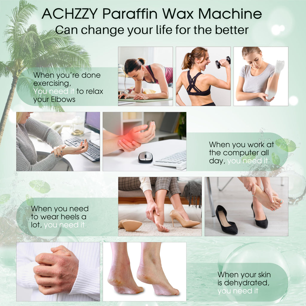 Achzzy Natural Coconut Paraffin Wax Refills for Hands and Feet, 12-Pack