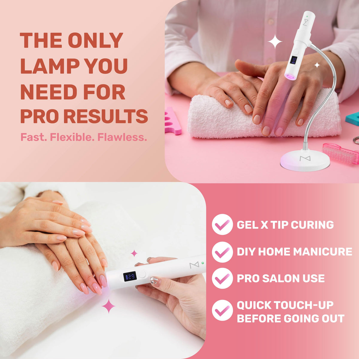 GlamCure GO Nail Flash Cure Lamp with Focus Beam Technology