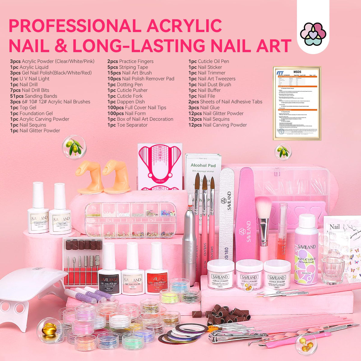 SAVILAND Acrylic Nail Kit for Beginners and Nail Art