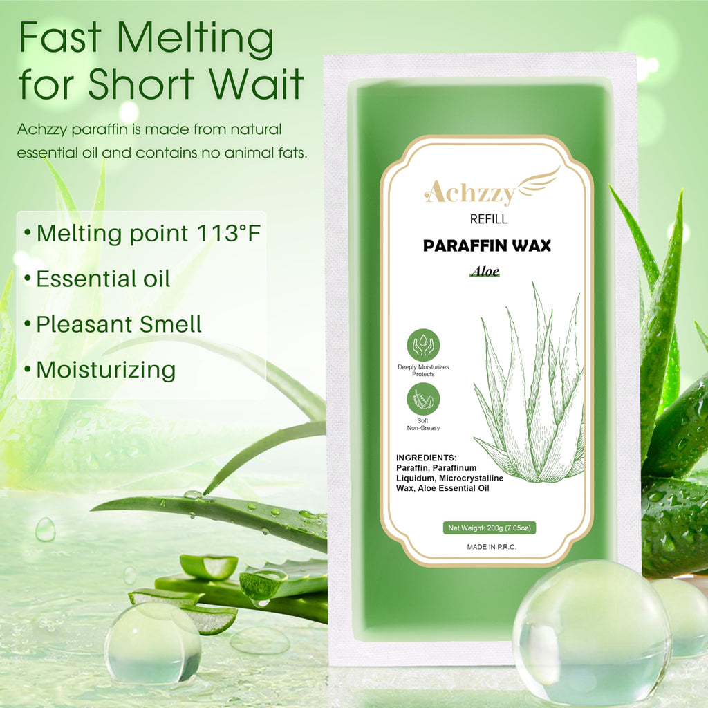 Achzzy Natural Aloe Scented Paraffin Wax Refills, 12-Pack