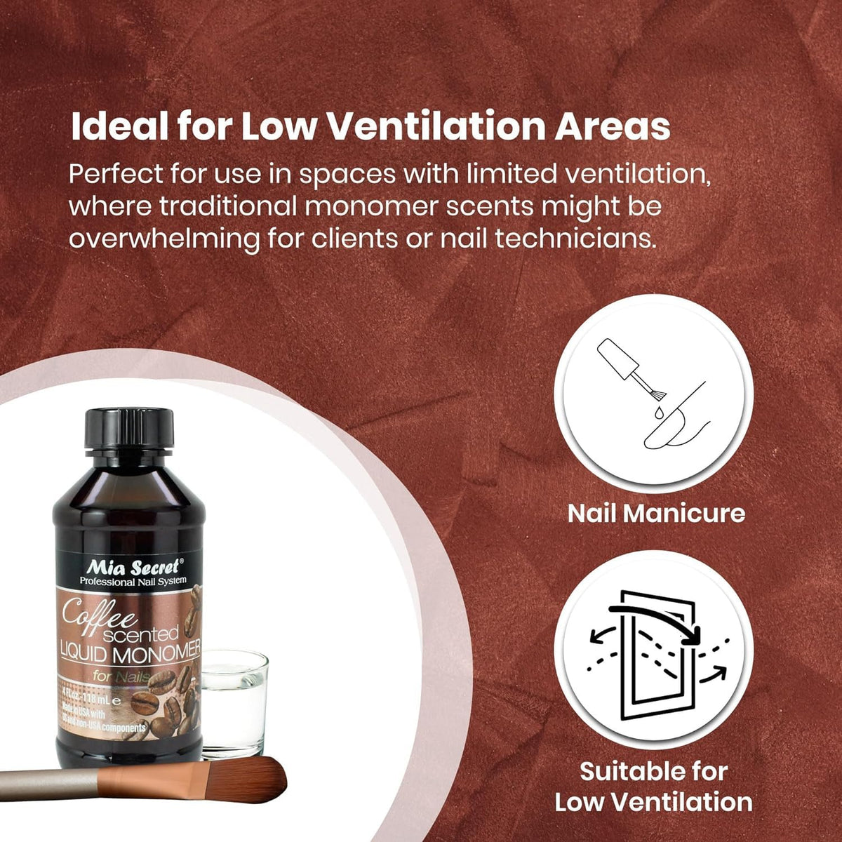 Mia Secret Coffee Scented EMA Liquid Monomer for Acrylic Nails
