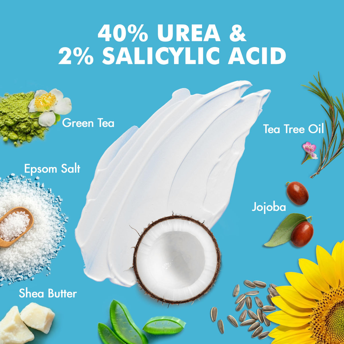 Ebanel Urea 40% Cream with Salicylic Acid 2% for Dry, Rough Skin