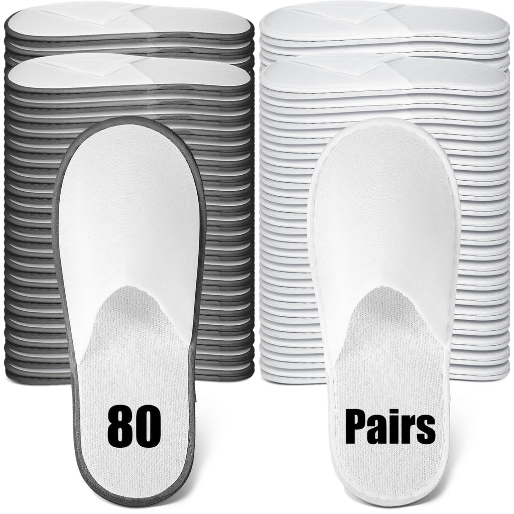 Ramede Non-Slip Disposable Fluffy Closed-Toe Slippers