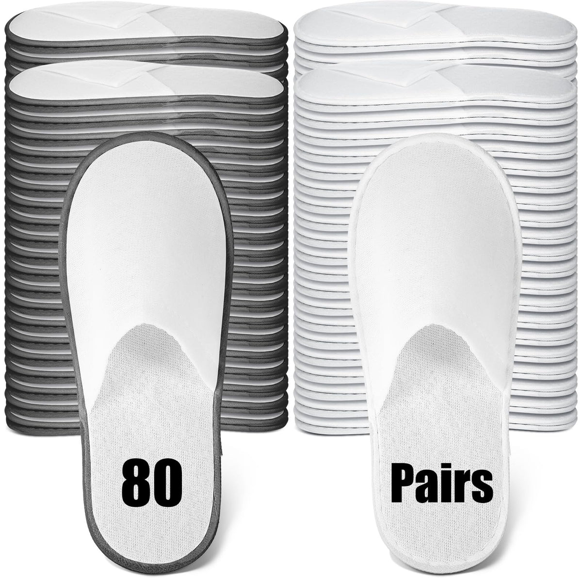 Ramede Non-Slip Disposable Fluffy Closed-Toe Slippers