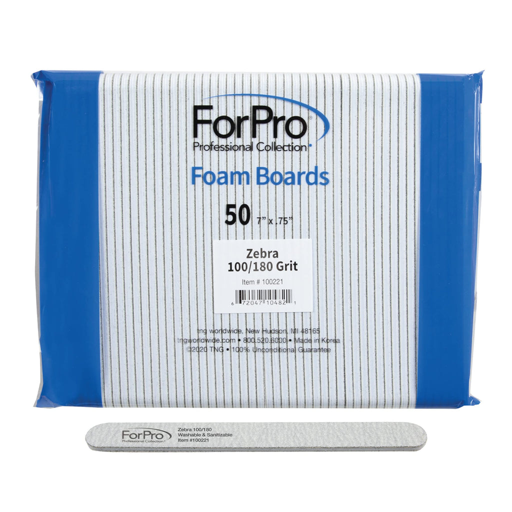 ForPro Professional Collection Zebra Foam Board Double-Sided Nail File