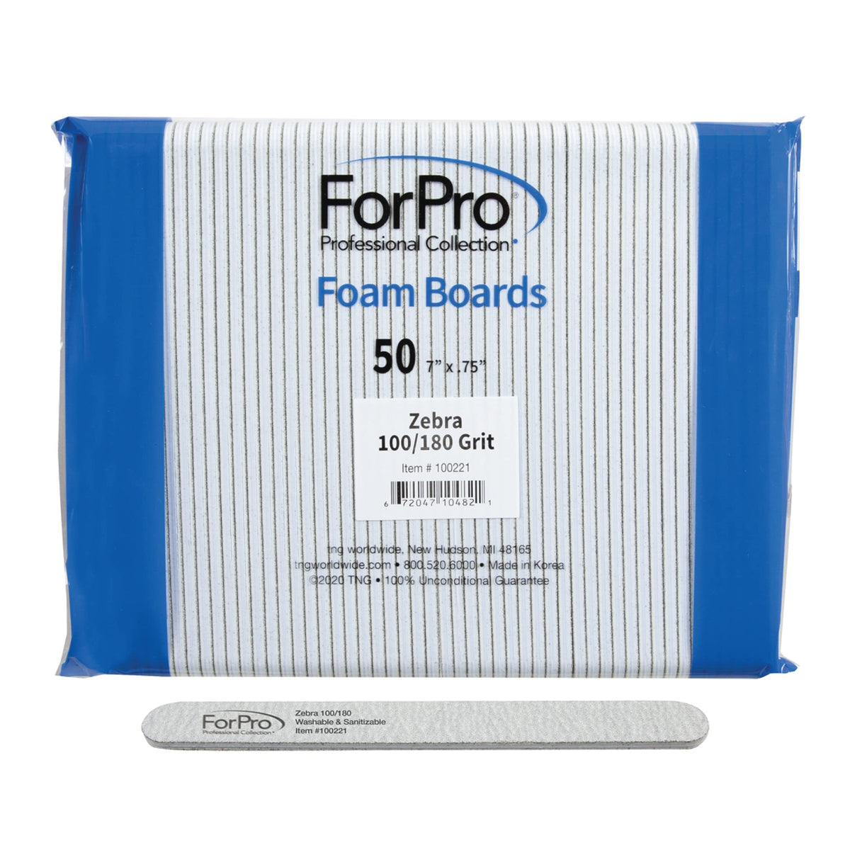 ForPro Professional Collection Zebra Foam Board Double-Sided Nail File