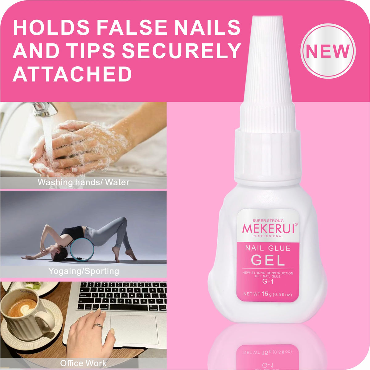 MEKERUI Nail Glue Gel – Fast-Drying Press-On Nail Adhesive