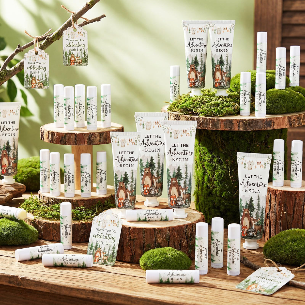 Lounsweer 24 Sets Baby Shower Hand Cream and Lip Balm Party Favors