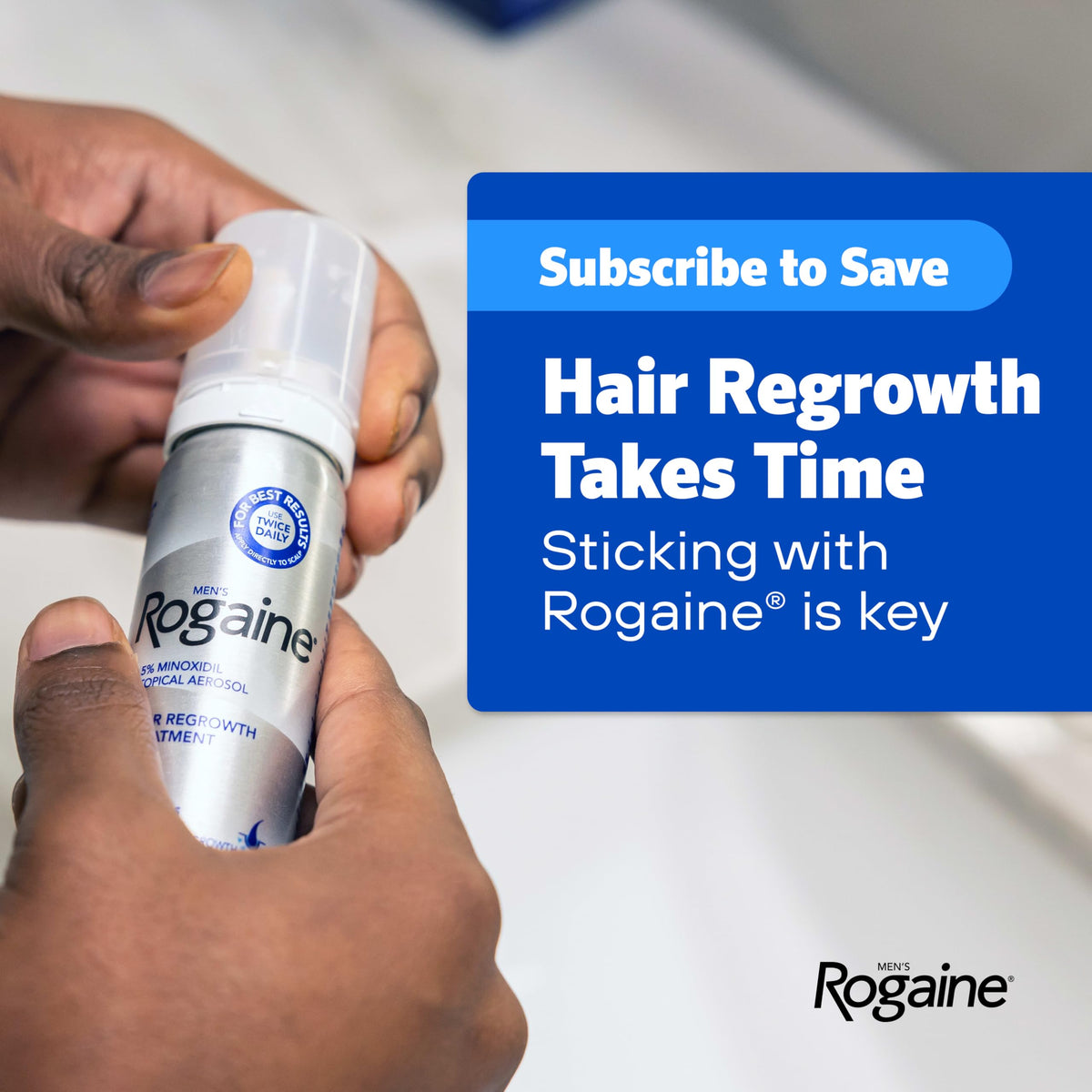 Rogaine Men's 5% Minoxidil Unscented Topical Hair Regrowth Foam