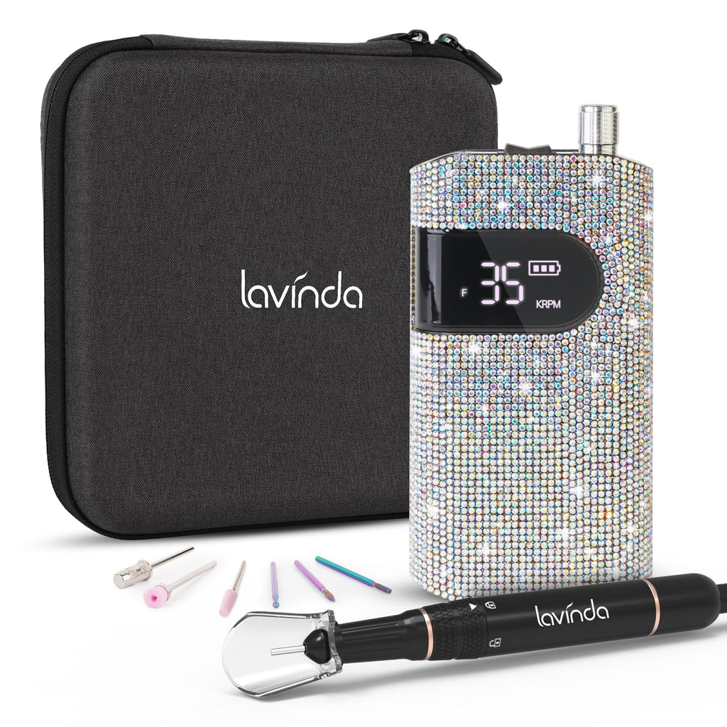 Lavinda Rechargeable Nail Drill Machine, 35000RPM Cordless Electric Nail File