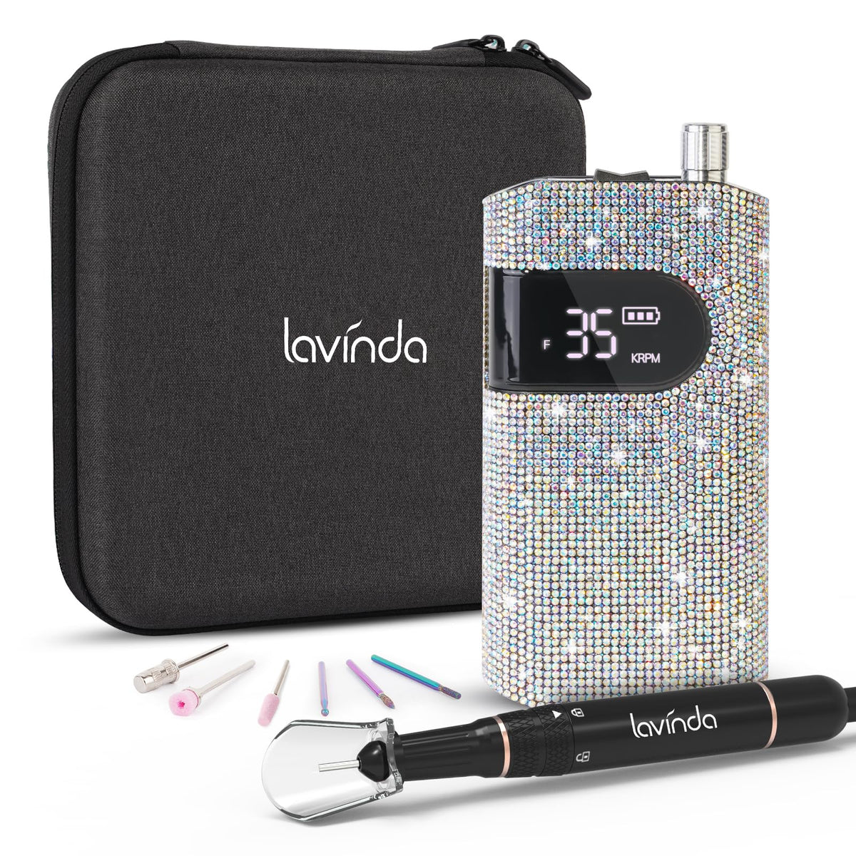 Lavinda Rechargeable Nail Drill Machine, 35000RPM Cordless Electric Nail File