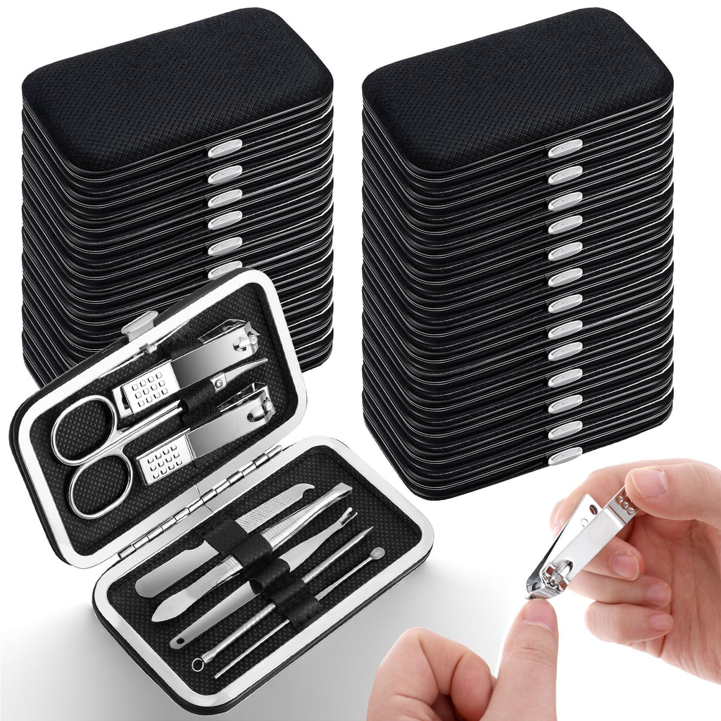 24-Set 8-in-1 Stainless Steel Manicure and Pedicure Kit with Travel Case