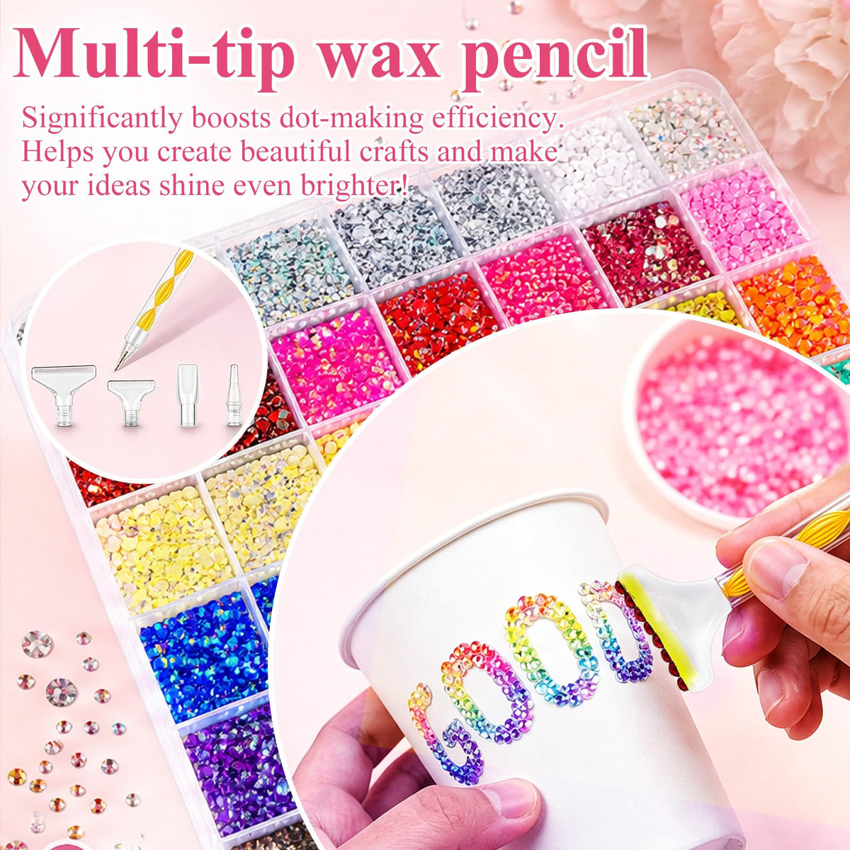 40,000-Piece Resin Rhinestone Bedazzling Kit with 42 Colors and B7000 Glue