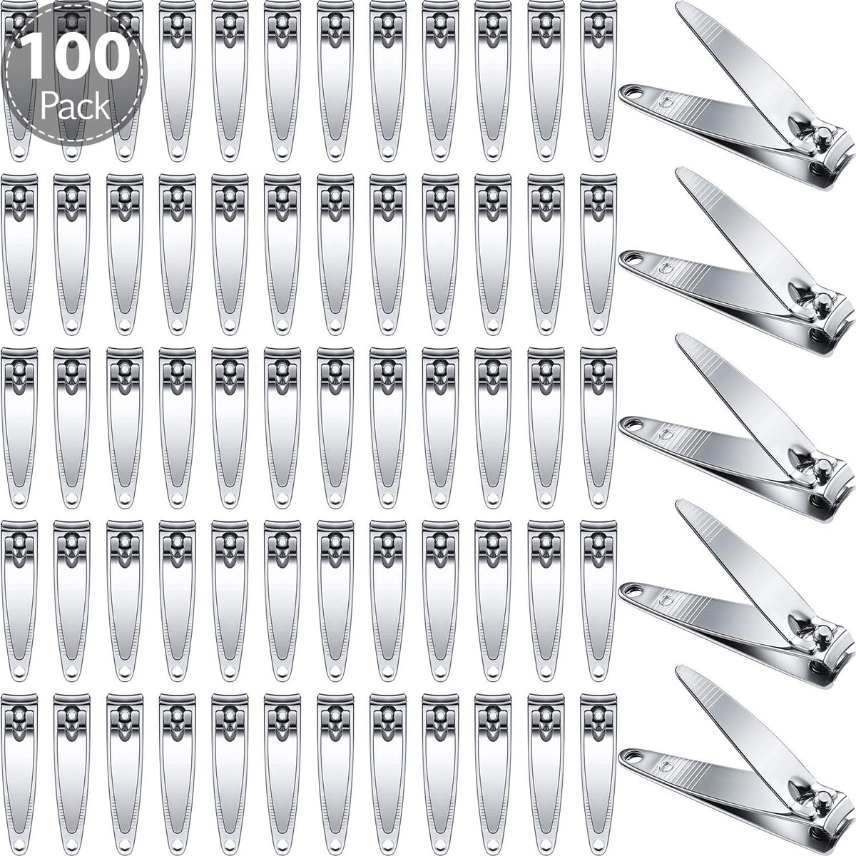 Mudder Silver Stainless Steel Nail Clippers, Mini Portable Fingernail and Toenail Trimmers