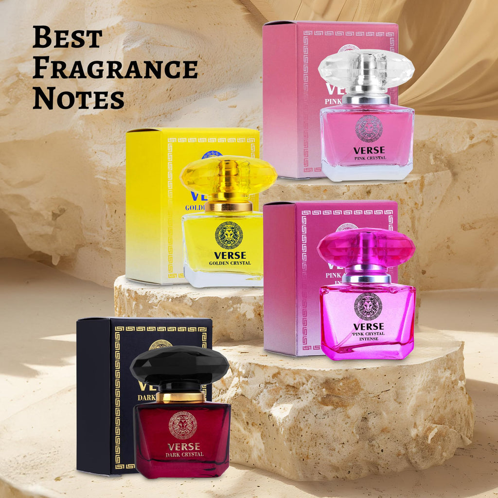 NovoGlow Verse 4-Piece Mini Fragrance Set for Women - Floral, Fruity & Woody Scents