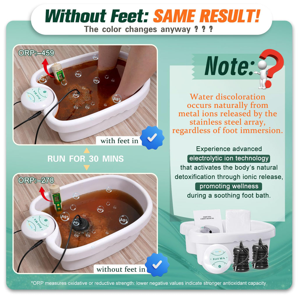 Veicomtech Ionic Foot Bath Detox Machine with 2 Arrays and 100 Liners