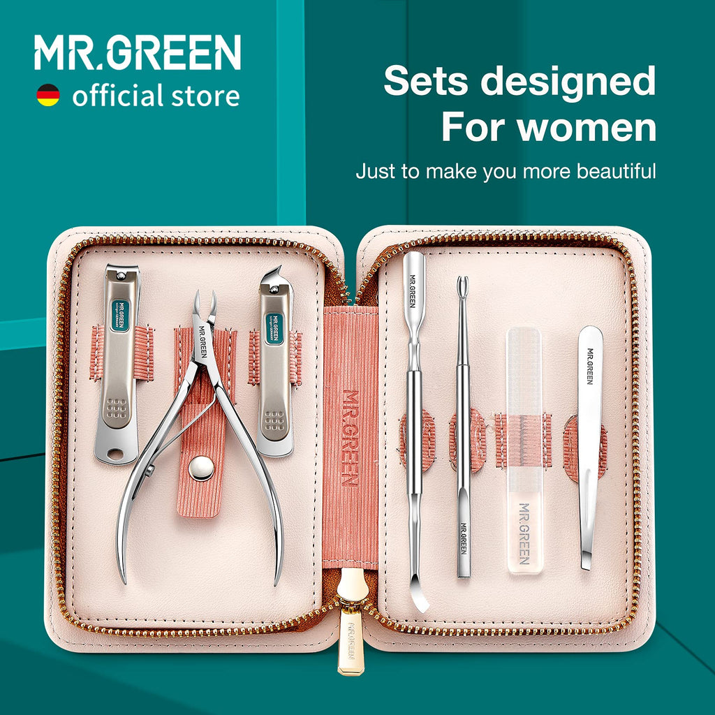 MR.GREEN Nail Care Set Personal Care Tools with PU Leather Case