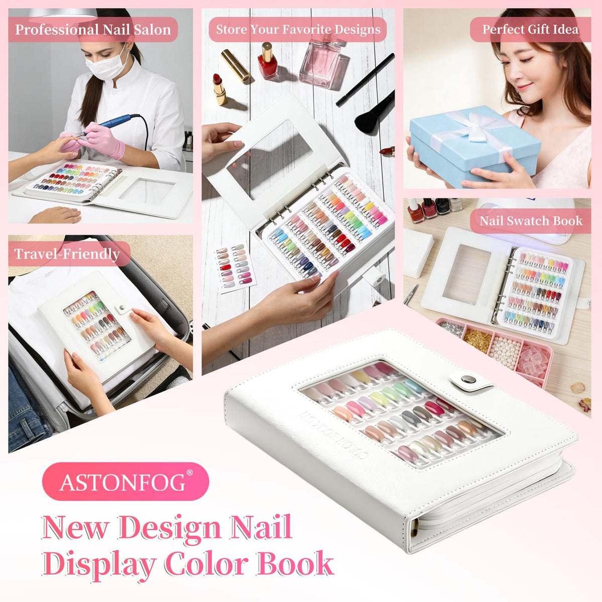 Nail Polish Color Swatch Book with Replacement Tips and Number Labels