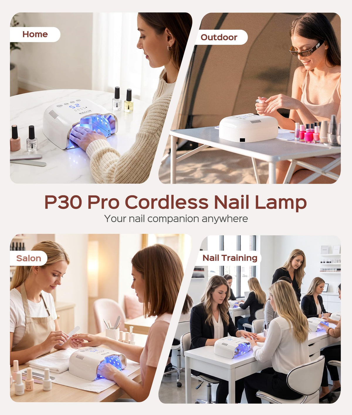 BOLASEN Cordless Rechargeable UV/LED Nail Lamp for Gel Nails