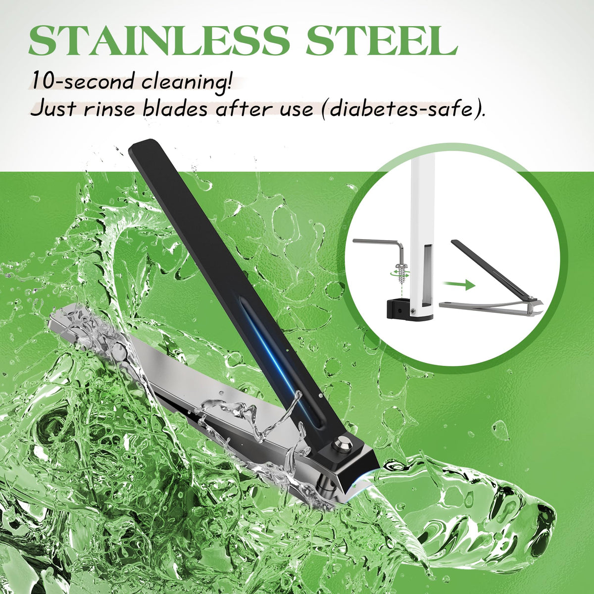 Long-Handle Toenail Clippers with LED Light and Magnifier